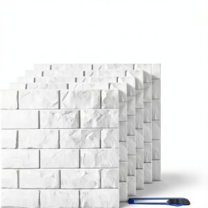 Circloophs White 3D Foam Wall Panel Waterproof Square Tile-0
