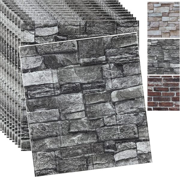 YLL 3D Wall Panels Self Adhesive Faux Brick Foam-0