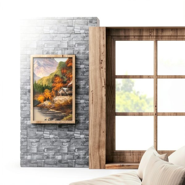 3D Wall Panel Greymond XPE Square Tiles Red Brick-3