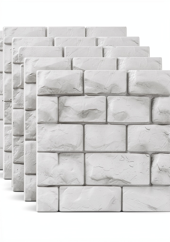 Installing 3D brick wall panels in a modern living room