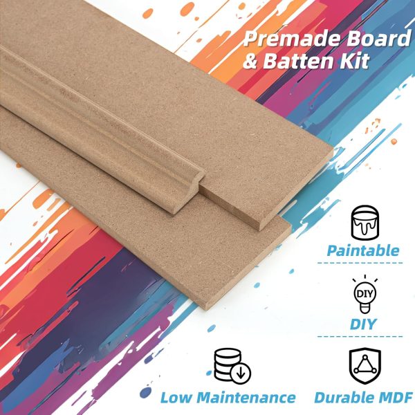 Art3d 94.5 x 54 Inch Log Color MDF Wall Panel-4