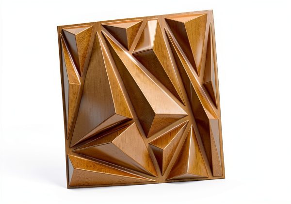 3D Wall Panel STICKGOO Brushed Gold Square PVC-5