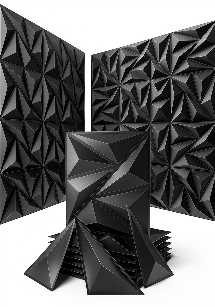 Sonicism 3D wall panels installed in a modern living room