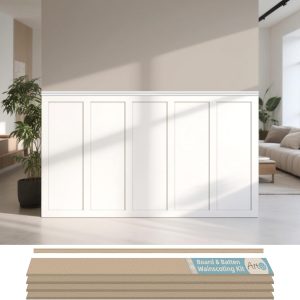 Art3d 94.5 x 54 Inch Log Color MDF Wall Panel-0