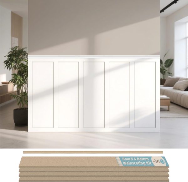 Art3d 94.5 x 54 Inch Log Color MDF Wall Panel-0