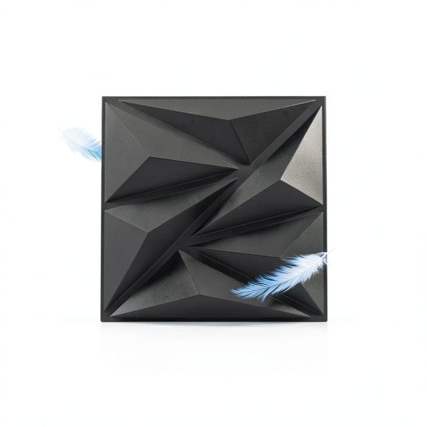 Sonicism 3D Wall Panels PVC Charcoal Black DIY Home Decor-4