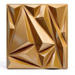 3D Wall Panel STICKGOO Brushed Gold Square PVC-0