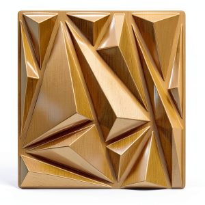 3D Wall Panel STICKGOO Brushed Gold Square PVC-0