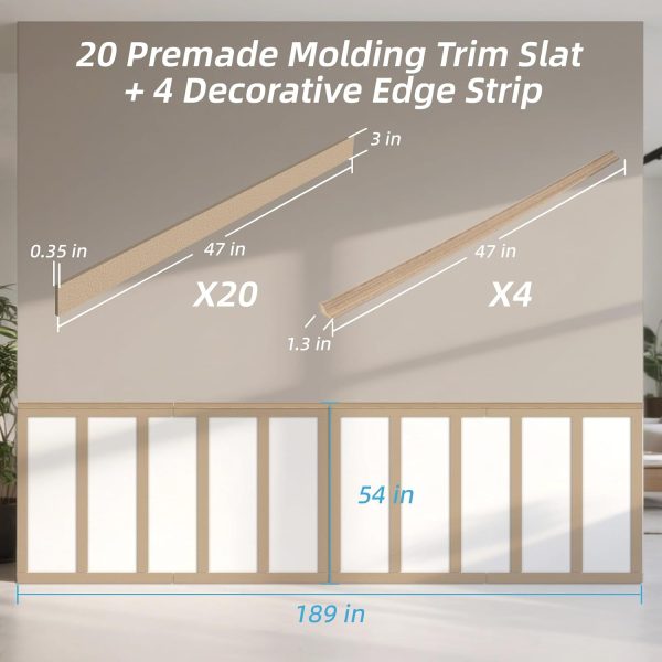 Art3d 94.5 x 54 Inch Log Color MDF Wall Panel-5