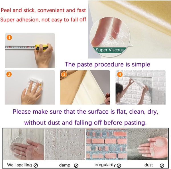 Yutianli 3D Foam Brick Wall Panels Peel and Stick Design-5