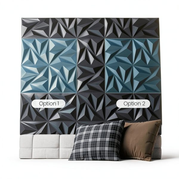 Sonicism 3D Wall Panels PVC Charcoal Black DIY Home Decor-3