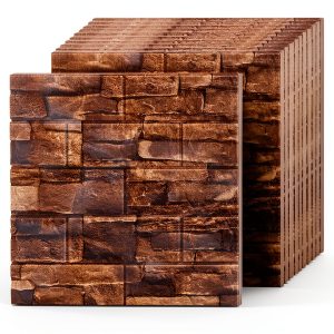 3D Wall Panel Greymond XPE Square Tiles Red Brick-0