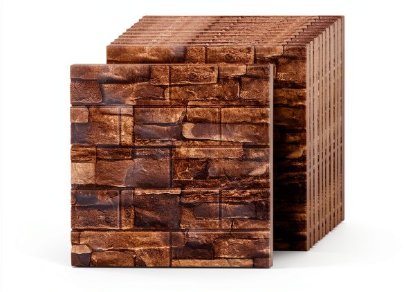 3D Wall Panel Greymond XPE Square Tiles Red Brick-0