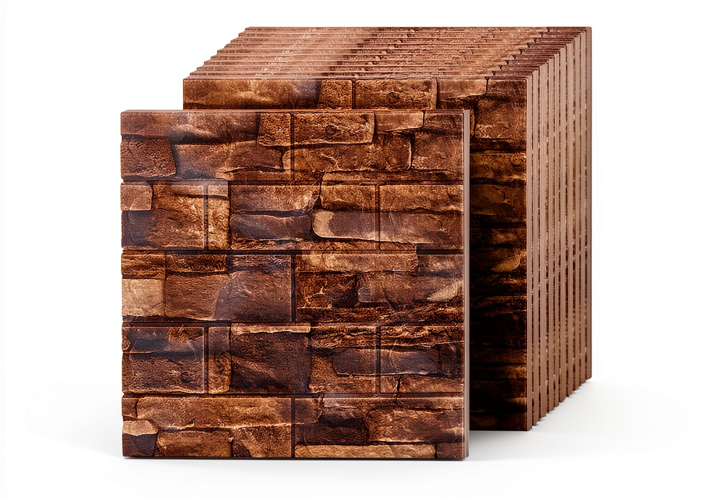 3D wall panels installed in a modern living room