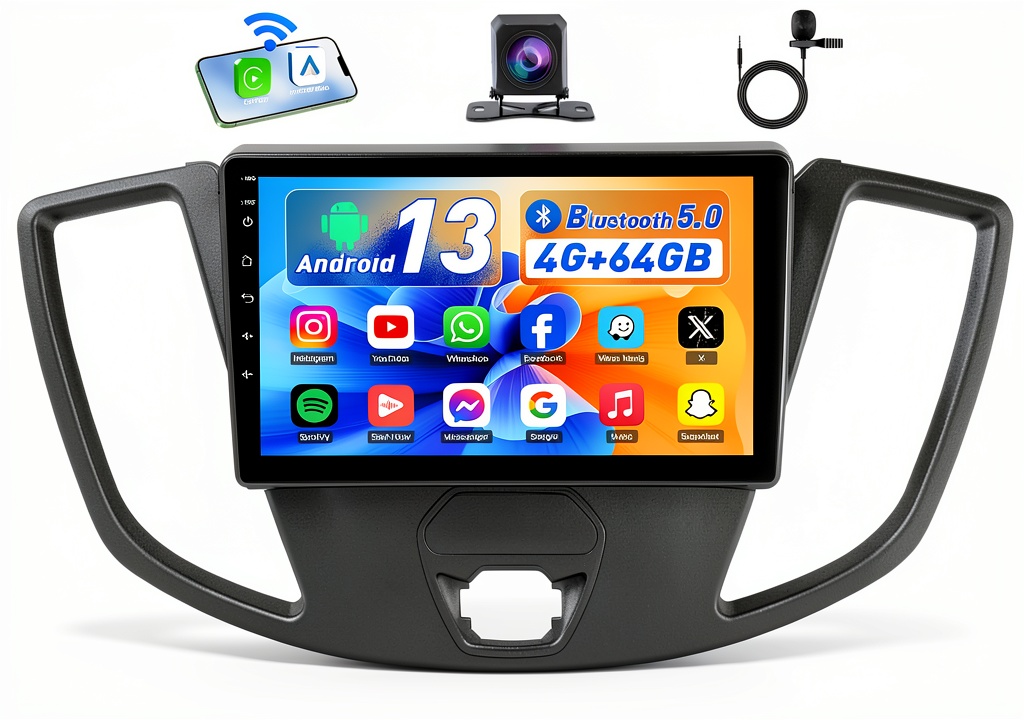 Ford Transit Android carplay radio with 1080P AHD backup camera