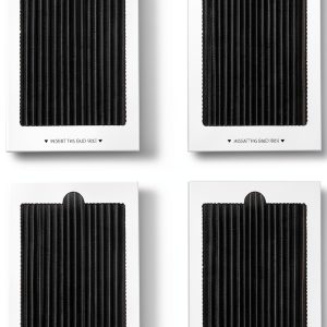 4 Pack Refrigerator Air Filter Replacement Carbon Activated Air Filter Compatible with Frigidaire and Electrolux, Replaces SCPUREAIR2PK, EAFCBF Replace 242061001, 242047804-0