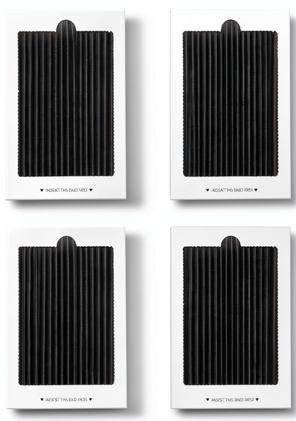 4 Pack Refrigerator Air Filter Replacement Carbon Activated Air Filter Compatible with Frigidaire and Electrolux, Replaces SCPUREAIR2PK, EAFCBF Replace 242061001, 242047804-0